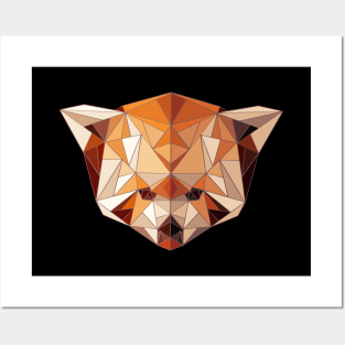 Polygon Red Panda Geometric Animal Posters and Art